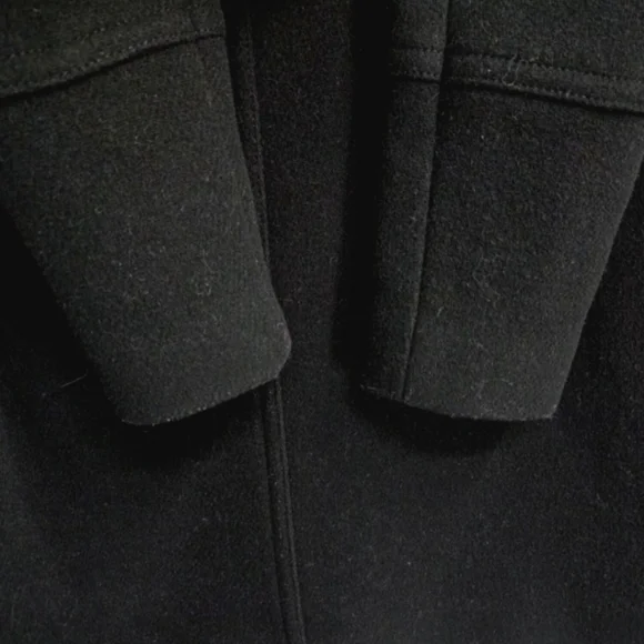 J Crew Chateau Black Wool Stadium Cloth Parka Fur Hood Coat‎ - Picture 9 of 16